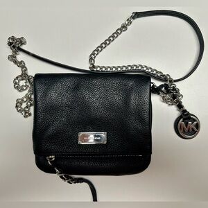 Michael Kors Black Leather crossbody bag.